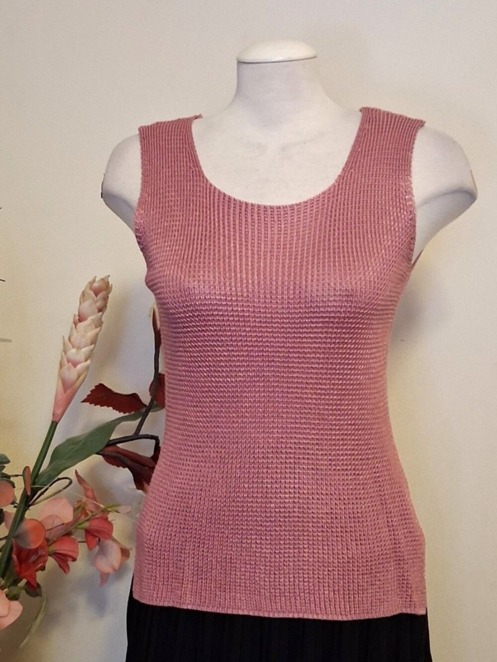 High Quality Summer Knitwear Tank Top Stretchy Pink Camisole 14